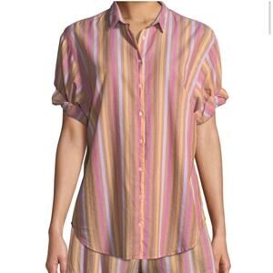 Xirena Oversized Striped Channing Button Down Shirt in Tuleries Size S